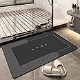 Super Absorbent Floor Mat, Quick-drying Bathroom Carpet, Simple Kitchen Door Mat, Machine Washable Large Living Room Carpet, Rubber Non-slip Bottom (40 x 60 cm, Rectangular Dark Gray)