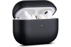 Haobobro [Karbonfaser Textur] für AirPods Pro 3 Hülle Case 2025 - Handgefertigt für AirPods Pro 3. Generation Hülle mit Tragebandschlaufe - Stoßdämpfende Schutzhülle mit Premium Finish - Schwarz