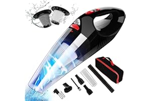 ‎RIKIN Handstaubsauger Kabellos Handstaubsauger Akku 8500Pa Mini Tragbarer Wiederaufladbarer Autostaubsauger mit LED Licht Nass & Trocken Handsauger mit Waschbar HEPA Filter für Haus Auto Küche Tierhaare