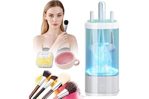 LOZLTX Pinselreiniger Make Up Elektrisch【Stärkste Reinigungsleistung - Medizinische UV-Lampe+7000RPM】Pinsel Reinigungsgerät【Perfektes Design - Kompatibel mit Allen Bürsten】Exklusiv Make-Up-Fans Weiß