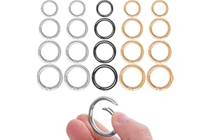 XERTEAM 20 unidades de mosquetones redondos de 13/17/19/25/32 mm, anilla en O, aleación de zinc, mosquetón de resorte, pequeño para manualidades, manualidades, accesorios de bolsillo