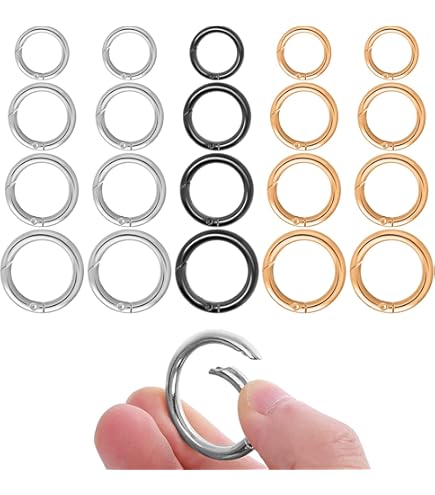 10 Moschettoni Tondi 25mm - In Lega Di Zinco, Clip A Molla, Per Zaini, Portachiavi E Fai Da Te (nero) - Foto 12