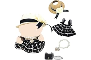 S.F.PACHIRA 4 Stück Bekleidung für 17cm Plüsch, pop DIY Puppenkleidung, Cute Clothes,Plush Doll Clothes für 17cm Puppe, Kuscheltier Kleidung Outfit für Sammler, Kindergeschenke(nur Bekleidungs zubehör)