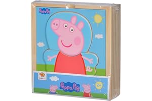 Eichhorn 109265707 Peppa Pig Puzzle à Habiller, Multicolore en Bois certifié FSC 14 pièces, 4 x 13 x 14 cm, à partir de 2 Ans