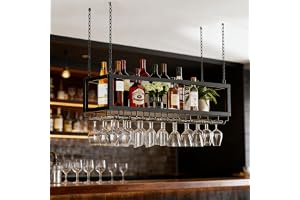 bimiti Vinskåp i tak, justerbar höjd hängande fotglashållare vinställ modern takhängande vinställ