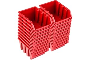 PAFEN Set di 20 scatole impilabili NP4, colore rosso
