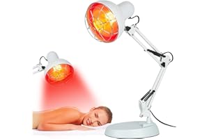 Cozion Czerwone światło, lampa na podczerwień, lampa grzewcza, 100 W, czerwone światło na podczerwień, lampa na podczerwień, promiennik ciepła cokołowa i przenośne zastosowanie domowe ze światłem