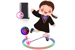 Diealles Shine Cheville Skip Ball, Flash Saut Anneau Ball Dancing Ball Lumière Skip Ball Lumière Skip Ball Balle Sauteuse Skip Ball pour Enfant (Rose)