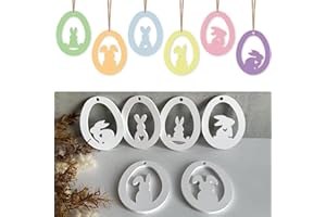 ‎NEXORIA Silikonformen Gießformen Ostern, 6 Stück Silikonform Hase Anhänger Silikonform Ostern Anhänger Osterhase Gießformen Zum Gießen Anhänger Silikonform Osterei Giessformen Silikon Ostern (C)