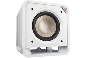 Polk Audio HTS 10 Subwoofer, 10-Inch Powered Speaker, Deep Bass, Easy Setup with Home Cinema Systems - White