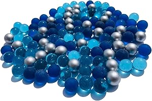 FAIRY TAIL & GLITZER FEE 100 Stück Glasmurmeln blau klar Katzenaugen bunt Murmeln 16mm Glas-Steine Murmel Vasen-Füllungen Blaue bunt Murmeln Glitzersteine Dekoschalen Murmelspiel Glas