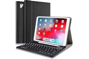 Yeegnar Tastatur Hülle für iPad 6 Generation 2018, Tastatur Hülle für iPad 2017 5. Gen/iPad Air 1/iPad Air 2/iPad Pro 9.7(Deutsches QWERTZ) Schutzhülle mit kabellose Tastatur für Ipad 9.7 Schwarz