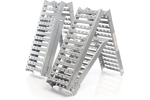 XPOtool Set 2 rampe di carico pieghevoli in 3 parti max. 800kg 195,5x23cm, acciaio antiscivolo per moto