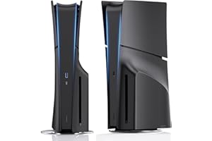 Nepagz Cover füR Ps5 Slim Disc Edition, Skin Ps5 Slim ZubehöR,Harte Seitenplatte StoßDäMpfend und Kratzfest füR Playstation 5 Slim Plates Konsole, Schwarz
