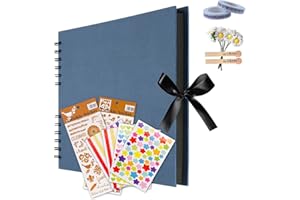 MuChoney Álbum de fotos para bricolaje, libro de fotos de 80 páginas, se puede utilizar como regalo de graduación, regalo de cumpleaños, regalo de boda, regalo de San Valentín (azul).