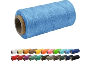 Uiopa 1 mm x 260 m Wax Thread, 150D Flat Saddle Yarn, Waxed Leather Thread, Leather Sewing Thread, Waxed Cord for Sewing Projects, Bookbinding, Shoe Repair, Jewellery