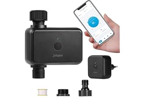 Johgee Garden Irrigation Computer with WiFi Hub, Smart WiFi Irrigation Timer with Bluetooth and App Control, Automatic/Manual Water Timer for Garden Lawn