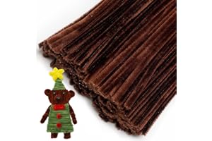 Tiehuoxia 200 PCS Pipe Cleaners, Brown Pipe Cleaners for Crafts, Arts and Crafts Supplies for DIY, Decorations