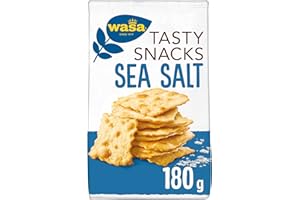 ‎WASA Wasa Tasty Snacks Crackers Sea Salt 5x180g | Knusprige Knäcke-Cracker mit Meersalz, leckerer Snack