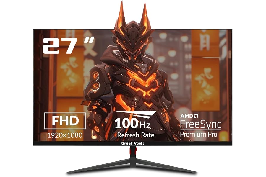 Greatvoell 27 Inch FHD 1080p Gaming Monitor