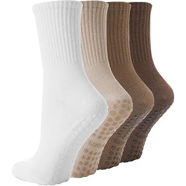 Lot De 5 Paires Chaussettes Antidérapantes Yoga - Chaussettes Grip Pour Danse, Pilates, Sport (36-42)