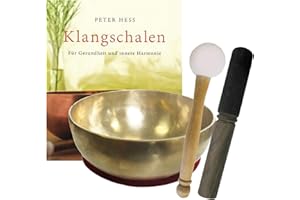 NATURHEILMITTEL HEILSTEINE METHUSALEM GMBH NEU-ULM Klangschale KLEINE HERZSCHALE Therapie-Qualität 5-teiliges Klangmassage-Set + BUCH Peter Hess. Therapieklangschale 700-800g ca. 15-16 cm mit Kissen, Holz-Leder-Reibe- und Gummi-Klöppel. 70054