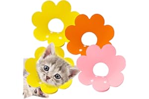 Wisebom 3Pcs Collar de Recuperación Gato Ajustable Collar Isabelino Conos de Recuperación para Mascotas Collar Protector para Perros Gato para Recuperación de Cirugía Heridas M