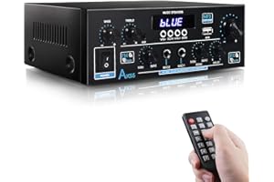 HiFi Audio Verstärker- WOOPKER AK55 Mini Bluetooth Amplifier Receiver 12V/ 220V 600W, 2 Kanäle Verstärker HiFi Stereo mit w/UKW-Radio, Opt/AUX/RCA/USB,Fernbedienung