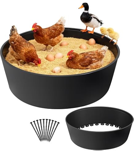 Produktbild von Hühnerstaubbad-Sandbadewanne 63,5 X 15 Cm – Bodenloses PE-Design Für Hühner, Hähne & Enten