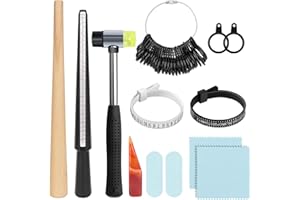 CASMIGC Ring Schmuck Sizer Tools Set, 11-Teiliges Ringgrößenmesser, Ringmaß Messwerkzeug, mit Gummihammer Kunststoff, Ring Sizer, Messgerät zum Benutzerdefinierten Messen von Schmuckgrößen Sets