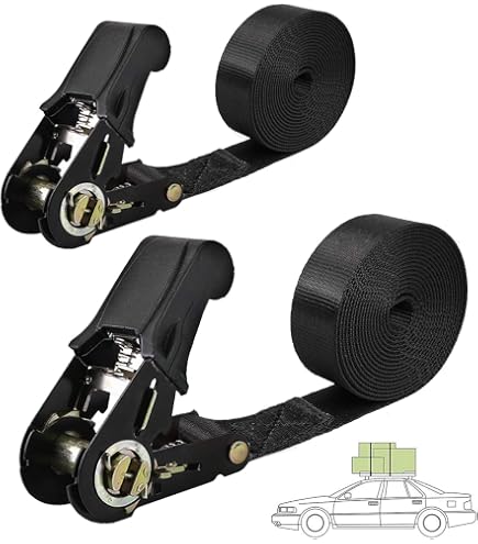 Bison Gear Endless Ratchet Tie Down Straps - 19ft 800kg Break Strength, No Hooks, 4-Pack Black