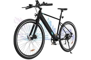 ELEKGO Bicicleta Electrica, Bici Eléctrica Urbana Ebike de 36V 12Ah Bateria Extraible, Cuadro de Aluminio, 7 Velocidades Bicicleta de montaña, E-MTB para Adultos, Autonomia 40-80km