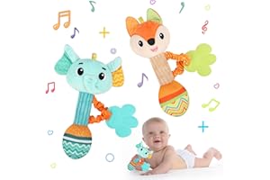 Venditer Hochet Bébé Jouet, Jouets D'éveil Bebe 0 3 6 12 Mois, Jouet de Peluche Hochets, Montessori Sensoriels Jouet Eveil Bebe, Jouets Doux de Bébé de Hochets, Cadeau pour Garçon Fille