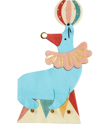 24 Stück Zirkus Deko Servietten 33x33cm - Bunte Karneval Party Servietten Für Kindergeburtstag, Babyparty & Clown Feier