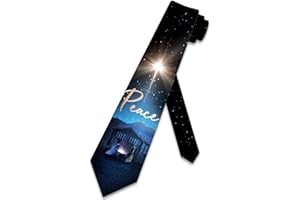 Three Rooker Nativity Ties Mens Christmas Neckties Holiday Tie Religious Ties for Men, Black, One size