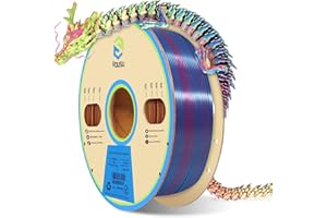 YOUSU Silk PLA Filament Tricolor 1,75mm 3 Farben 3 Color 3D Drucker Filament 1kg (2,2 lbs) Mehrfarbig Filament Dreifarbiges PLA Rot Gold Blau