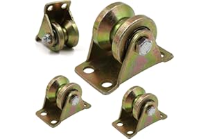 BOGORO Umlenkrolle, V-Nut-Rollenrad, Hebekran Seilrolle Flaschenzüge, 4 Stücke Starke Tragfähigkeit Verdickter Stahl Geräuscharmes Rostfreie Farbbeschichtung Roller für Seile Drahtseil