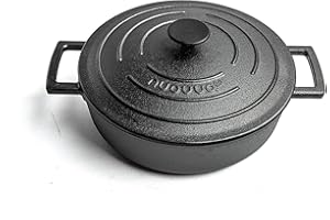 Cast Iron Pot with Lid– NonStick Shallow Cast Iron Pan – Sturdy Dutch Oven Design with Ergonomic Handles – 4L, 29cm Oven Safe Casserole Pot Ideal for Classic Cooking – by Nuovva