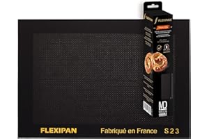 Flexipan Toile de Cuisson Multi-Usages 42 x 29,5 cm – Cookies, Pizzas, Croissants ou Frites - Antiadhésive, Reutilisable - Remplace Papier Sulfurisé - Tapis Cuisine Polyvalente, Cuisson Maîtrisée