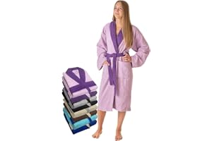 LEBENGOOD Albornoz Mujer 100% Algodón Rizo Americano 450 gsm - Bata de Baño para Ducha, Suave, Absorbente, Unisex, OEKO-TEX®