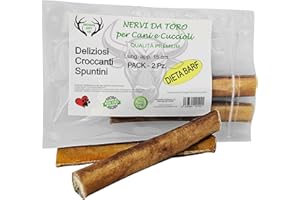 ARTISAN GIFT CO Nervo di Bue per Cani: masticativi naturali a lunga durata - 2 un. (60 g, Nervi di bue 15cm.)