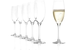 Stölzle Lausitz Verres à Champagne Classic Lot de 6, 240 ml – Flûtes Élégantes en Cristal pour Prosecco & Vins Mousseux – Compatibles Lave-Vaisselle & Fabriqués en Allemagn