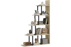 HOMCOM Bibliotekshylla industriell stil 102 x 30 x 160 cm ek