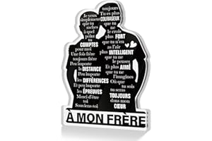 Putuo Decor Décoration Acrylique Silhouette – À Mon Frère – Citation Touchante – Cadeau Sentimental pour Frère – Déco de Table ou Bureau