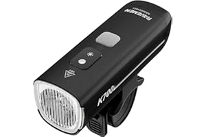 RAVEMEN K700 Luce Anteriore per Bici, 700 Lumen Intelligente Diurna Modalità USB-C Impermeabile IPX7 4 Modalità Adatto per il Pendolarismo, la Guida su Strada e le Strade Sterrate