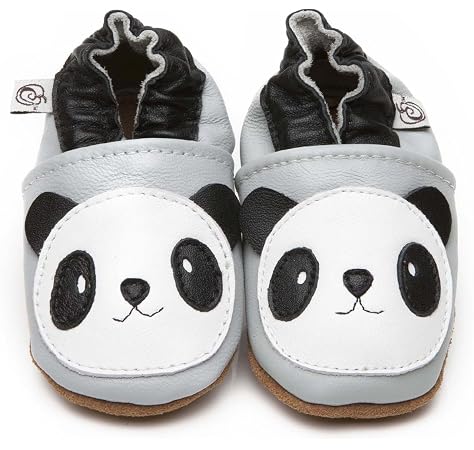 Chaussons Bebe En Cuir Doux Panda 6 12 Mois Amazon Fr Bebes Puericulture