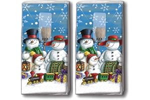 TASCHENTÜCHER BEDRUCKT 20 Taschentücher (2x 10) Taschentücher Schneemannfamilie/Winter / Weihnachten