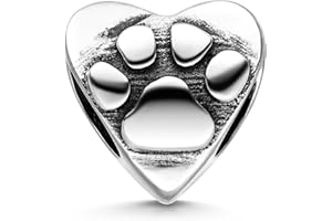 MATERIA by Matthias Wagner Herz Bead Tierpfote 925 Silber antik für European Beads Armband 1225