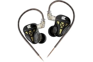 KINBOOFI KZ DQS Kopfhörer, dynamischer HiFi-Treiber, Kopfhörer, Bass, 2-polig, 3,5 mm, Sport-Musikspiel-Kopfhörer (schwarz, kein Mikrofon)