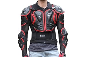 WILDKEN Giacca Moto Corpo Armatura Indumenti di Protezione Completa Moto Professionale Sportivo per Donna Uomo Adulto Spina Dorsale Tuta da Motociclista (Rosso, S)